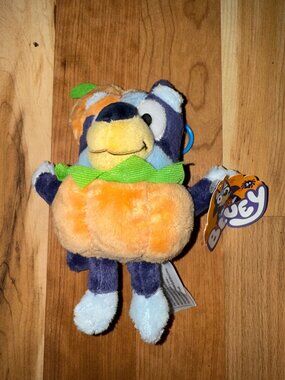 Bluey Halloween Pumpkin Plush Stuffed Animal Clip Toy 6" Official Licensed Colle